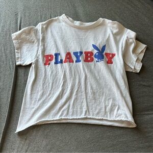 playboy red and blue crop top